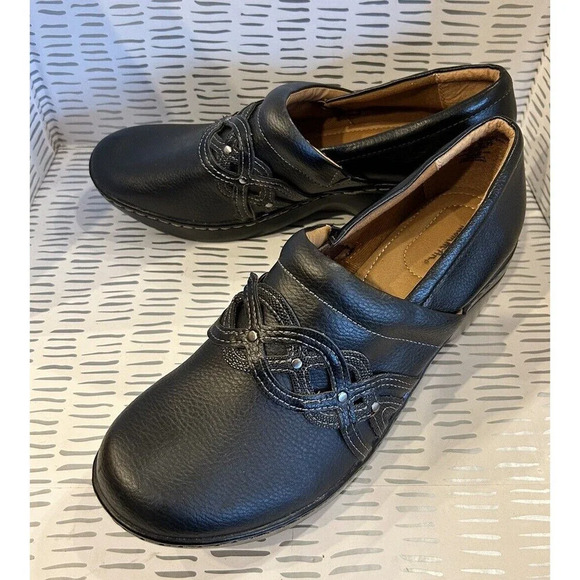 Thom Mcan Hackney Black Women’s Leather Clogs‎ Mules Size 11 - Picture 1 of 9
